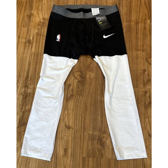 XL TALL Nike Pro NBA‎ Compression Pants Length Black/White AT9764-011 - Picture 1 of 5